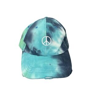 NWT Peace Logo Hat Baseball Cap Embroidered Cotton Adjustable Tie Dye Boutique